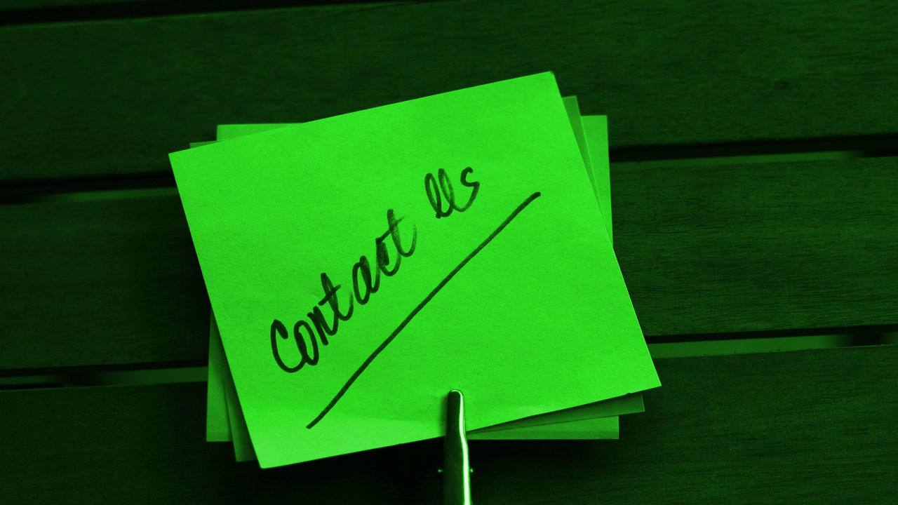 Contact us sticky note